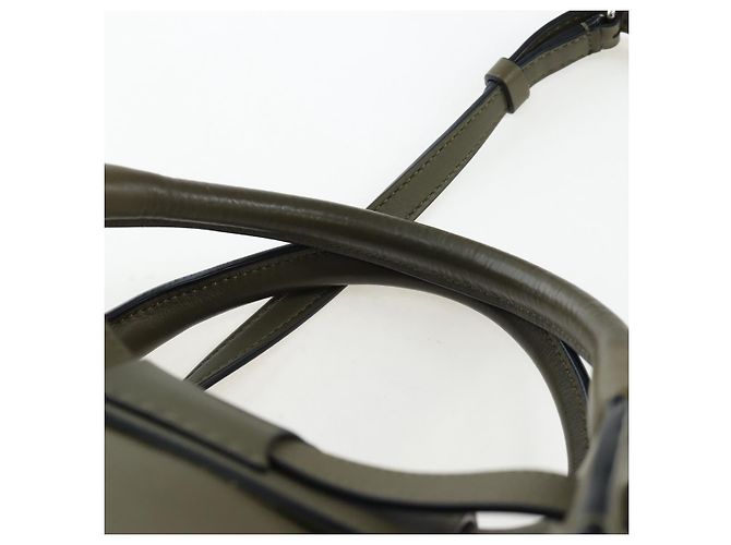 Céline CELINE Big Bag Small Hand Bag Leather Khaki Silver Auth am12347M Argento Cachi - vista 8