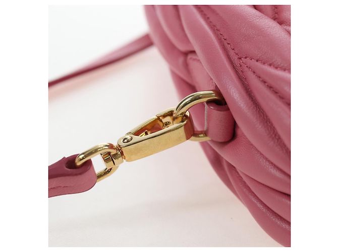 Borsa Miu Miu Matelassé Wonder in pelle 2way Rosa Oro Auth 196578M D'oro - vista 14