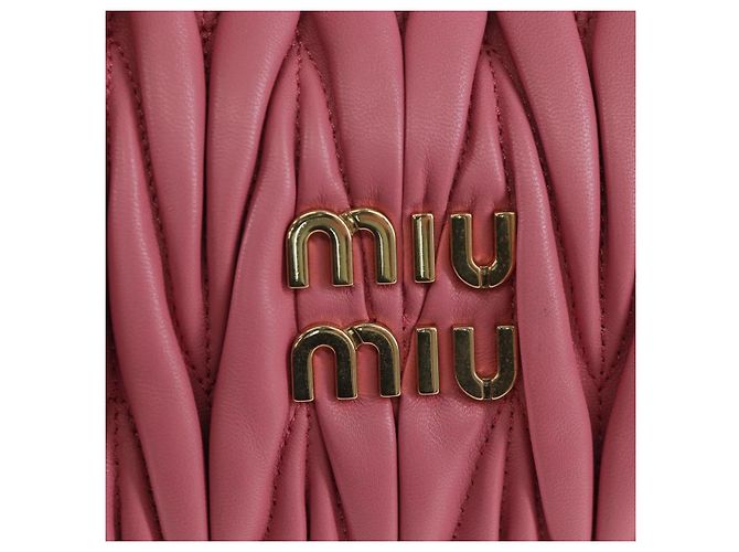 Borsa Miu Miu Matelassé Wonder in pelle 2way Rosa Oro Auth 196578M D'oro - vista 15