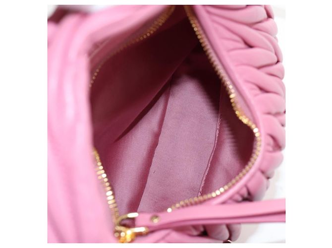 Borsa Miu Miu Matelassé Wonder in pelle 2way Rosa Oro Auth 196578M D'oro - vista 18