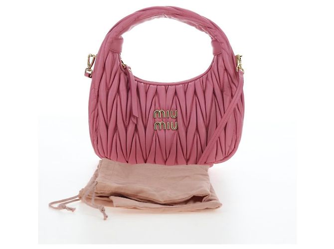 Borsa Miu Miu Matelassé Wonder in pelle 2way Rosa Oro Auth 196578M D'oro - vista 23