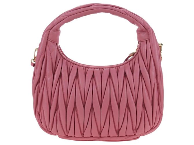 Borsa Miu Miu Matelassé Wonder in pelle 2way Rosa Oro Auth 196578M D'oro - vista 3