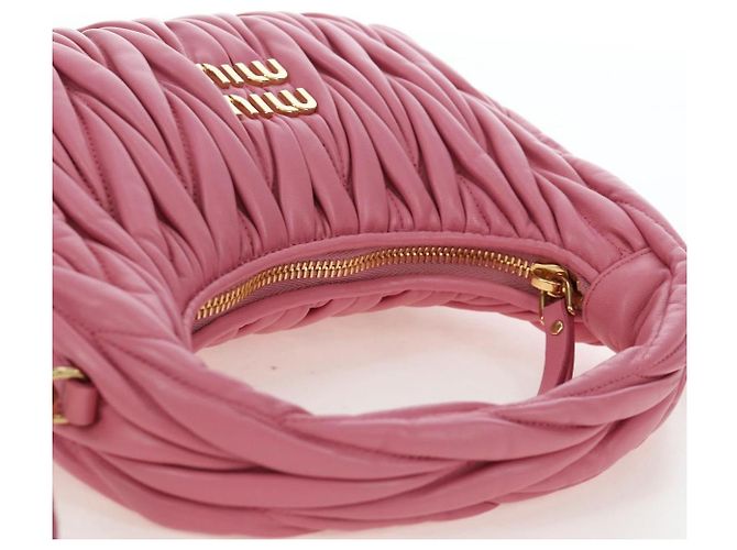 Borsa Miu Miu Matelassé Wonder in pelle 2way Rosa Oro Auth 196578M D'oro - vista 6