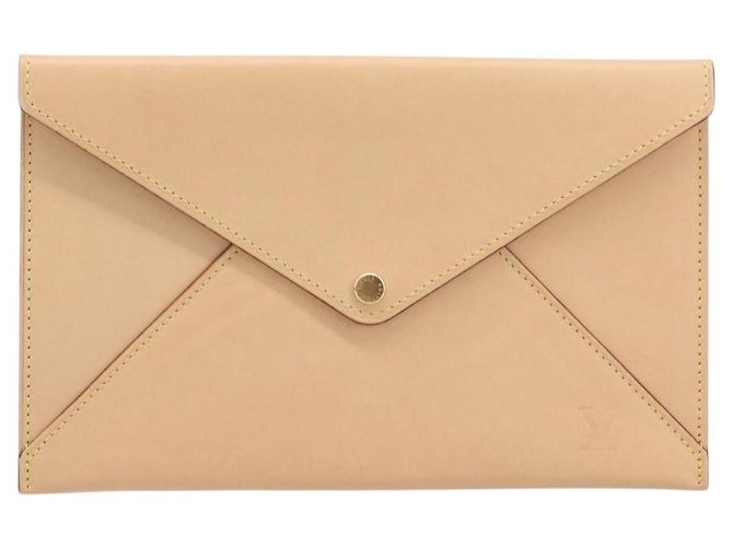 Borsa a pochette LOUIS VUITTON in pelle Nomad Beige LV Auth 196985V - vista 13