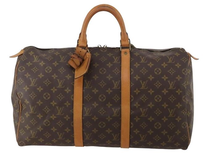 LOUIS VUITTON Monogram Keepall 50 Boston Bag M41426 LV Auth 197538A Monogramma - vista 2