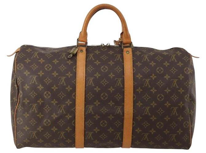 LOUIS VUITTON Monogram Keepall 50 Boston Bag M41426 LV Auth 197538A Monogramma - vista 3