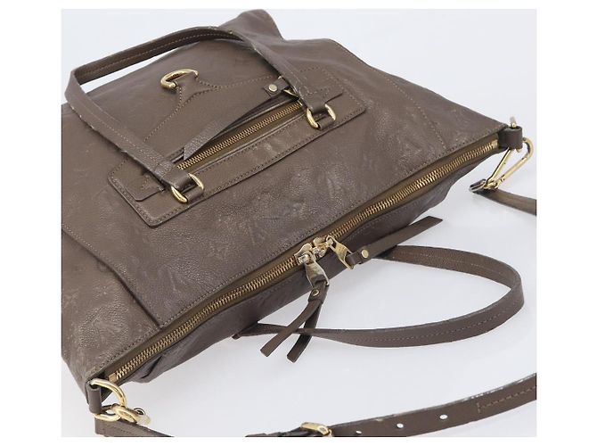 Sac à main LOUIS VUITTON LumineusePM Sac 2 voies Brown Ombre M93409 LV Auth fm5452 Marron - vue 7