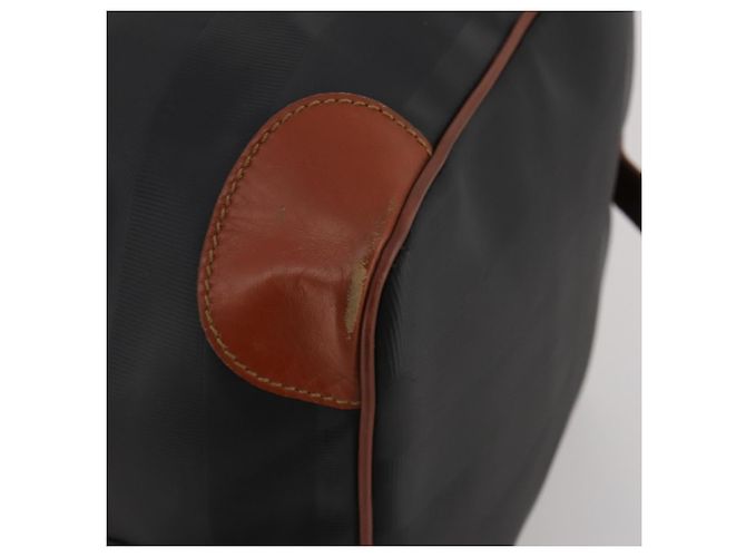Pequin Borsa Boston FENDI Pecan PVC Pelle Nero Marrone Auth ep15801 - vista 10