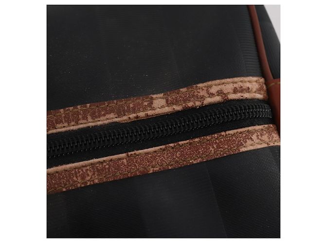 Pequin Borsa Boston FENDI Pecan PVC Pelle Nero Marrone Auth ep15801 - vista 15