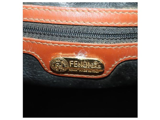 Pequin Borsa Boston FENDI Pecan PVC Pelle Nero Marrone Auth ep15801 - vista 20