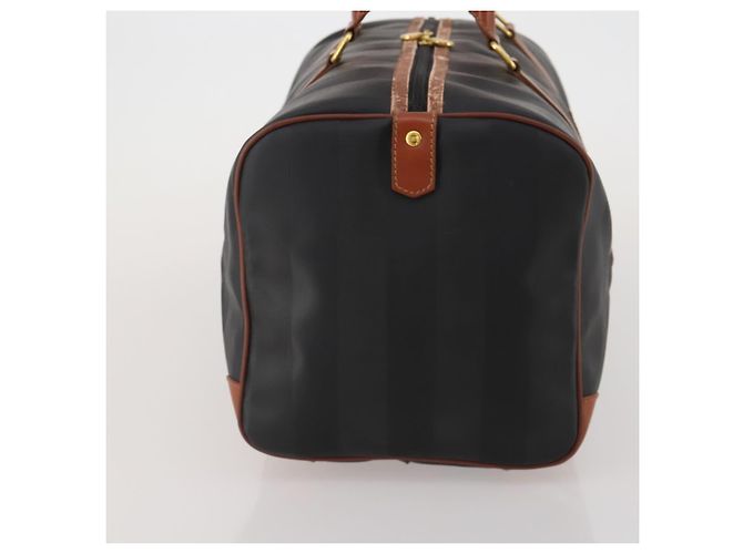 Pequin Borsa Boston FENDI Pecan PVC Pelle Nero Marrone Auth ep15801 - vista 5
