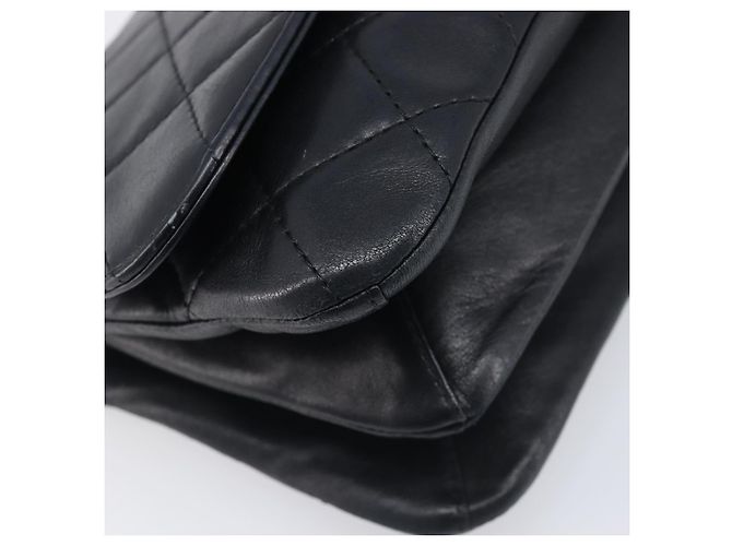 Borsa a tracolla CHANEL Matelasse con catena in pelle d'agnello nera e argento CC Auth yk20835V Nero - vista 13