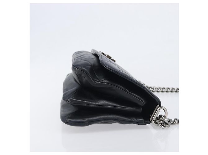 Borsa a tracolla CHANEL Matelasse con catena in pelle d'agnello nera e argento CC Auth yk20835V Nero - vista 4