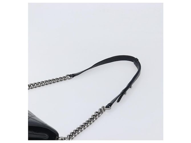 Borsa a tracolla CHANEL Matelasse con catena in pelle d'agnello nera e argento CC Auth yk20835V Nero - vista 8
