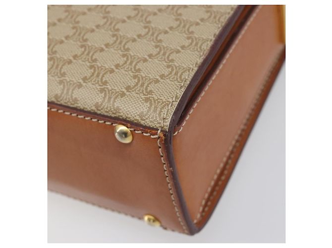Céline Borsa a tracolla CELINE Macadam PVC Pelle Beige Tono Oro Auth 198924 - vista 10