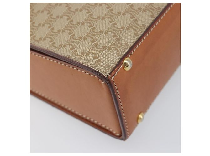 Céline Borsa a tracolla CELINE Macadam PVC Pelle Beige Tono Oro Auth 198924 - vista 11