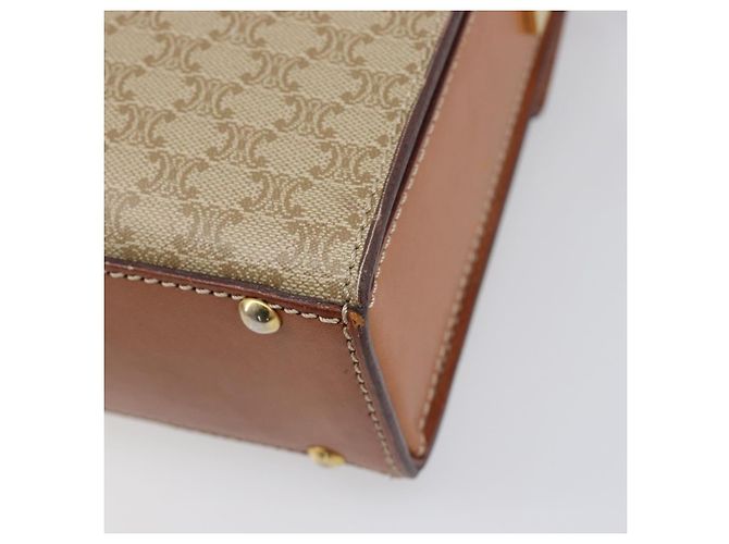 Céline Borsa a tracolla CELINE Macadam PVC Pelle Beige Tono Oro Auth 198924 - vista 12