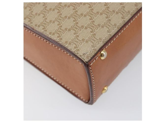 Céline Borsa a tracolla CELINE Macadam PVC Pelle Beige Tono Oro Auth 198924 - vista 13