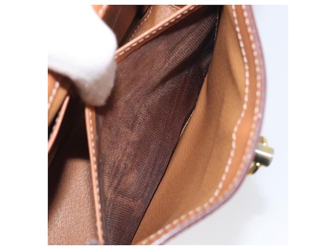 Céline Borsa a tracolla CELINE Macadam PVC Pelle Beige Tono Oro Auth 198924 - vista 22