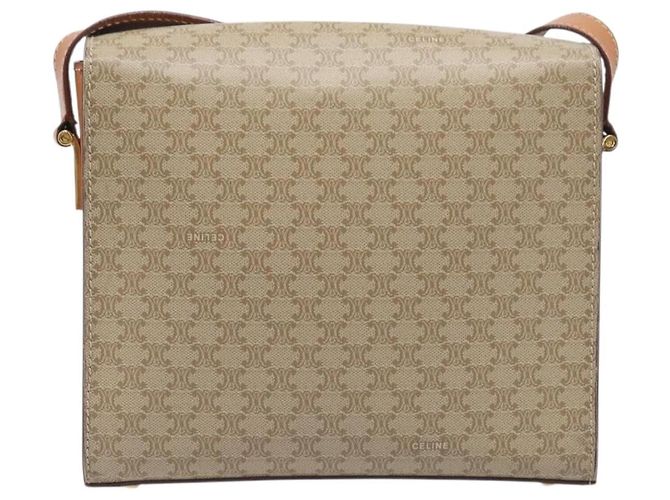 Céline Borsa a tracolla CELINE Macadam PVC Pelle Beige Tono Oro Auth 198924 - vista 3