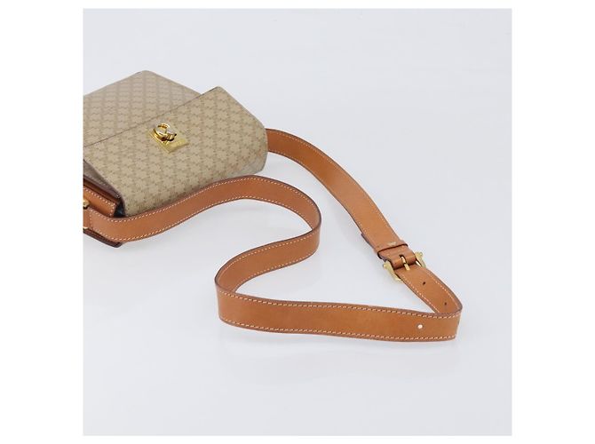 Céline Borsa a tracolla CELINE Macadam PVC Pelle Beige Tono Oro Auth 198924 - vista 7
