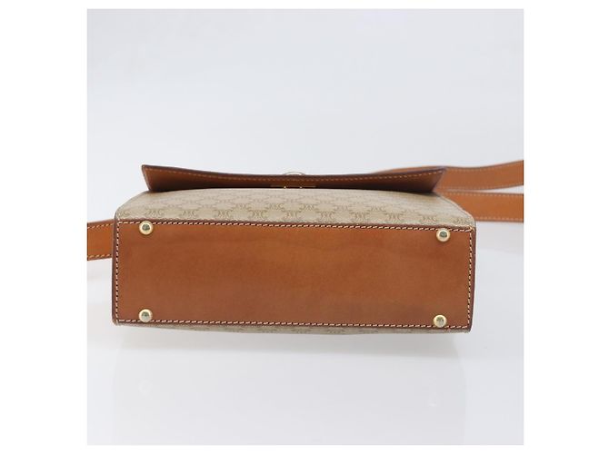Céline Borsa a tracolla CELINE Macadam PVC Pelle Beige Tono Oro Auth 198924 - vista 9