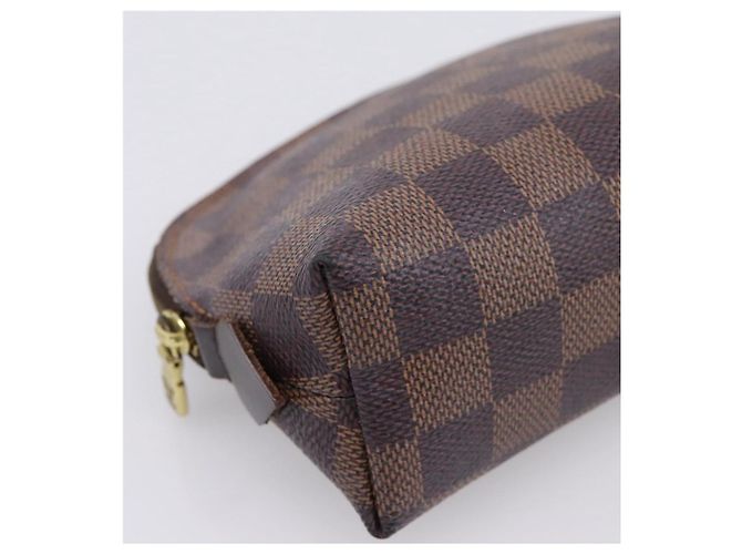 LOUIS VUITTON Damier Ebene Pochette Cosmetic PM Pouch N47516 LV Auth 199229 Damier ebène - vue 14