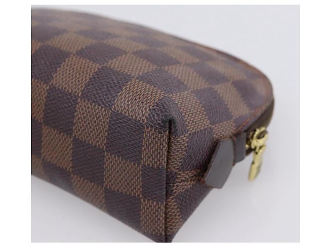 LOUIS VUITTON Damier Ebene Pochette Cosmetic PM Pouch N47516 LV Auth 199229 Damier ebène - vue 15