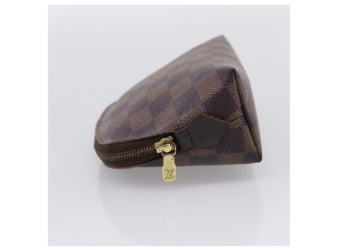 LOUIS VUITTON Damier Ebene Pochette Cosmetic PM Pouch N47516 LV Auth 199229 Damier ebène - vue 3