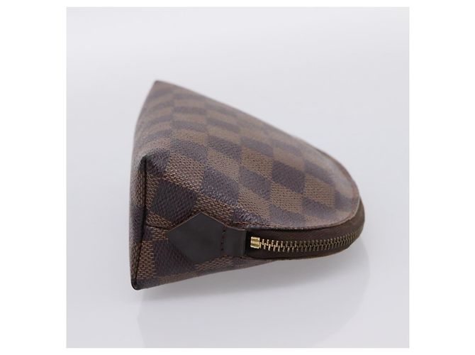 LOUIS VUITTON Damier Ebene Pochette Cosmetic PM Pouch N47516 LV Auth 199229 Damier ebène - vue 4