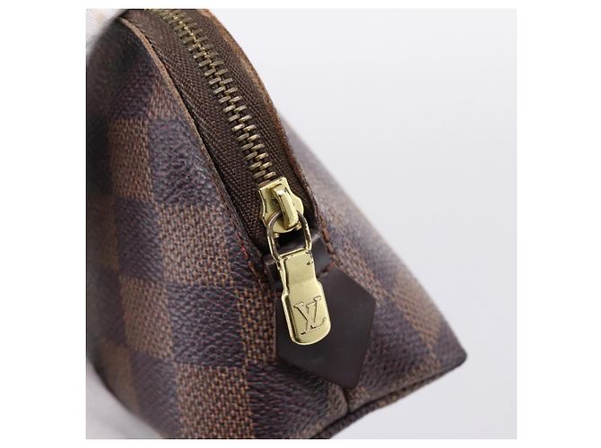 LOUIS VUITTON Damier Ebene Pochette Cosmetic PM Pouch N47516 LV Auth 199229 Damier ebène - vue 8