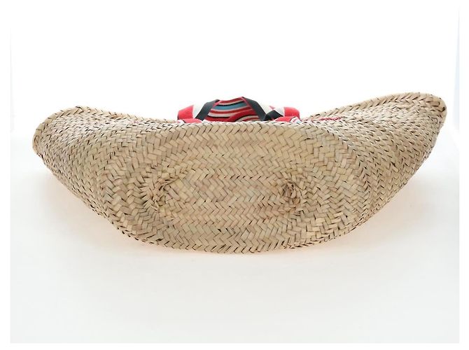 Miu Miu Strohhandtasche Raffia Beige Gold Auth 196583M Golden - Ansicht 12