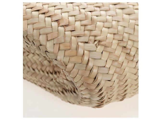 Miu Miu Strohhandtasche Raffia Beige Gold Auth 196583M Golden - Ansicht 16