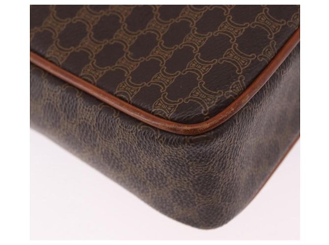 Céline Borsa Business CELINE Macadam Canvas PVC Leather Brown Gold Auth BA15102 Marrone D'oro - vista 13