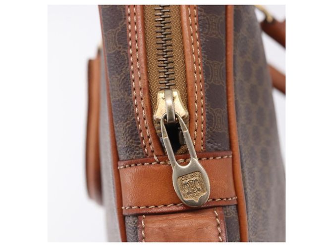 Céline Borsa Business CELINE Macadam Canvas PVC Leather Brown Gold Auth BA15102 Marrone D'oro - vista 15