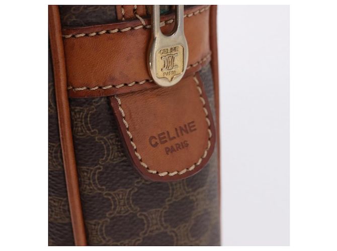Céline Borsa Business CELINE Macadam Canvas PVC Leather Brown Gold Auth BA15102 Marrone D'oro - vista 16