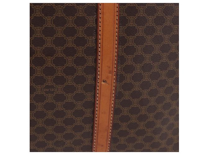 Céline Borsa Business CELINE Macadam Canvas PVC Leather Brown Gold Auth BA15102 Marrone D'oro - vista 4