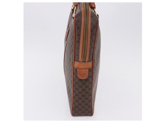 Céline Borsa Business CELINE Macadam Canvas PVC Leather Brown Gold Auth BA15102 Marrone D'oro - vista 5