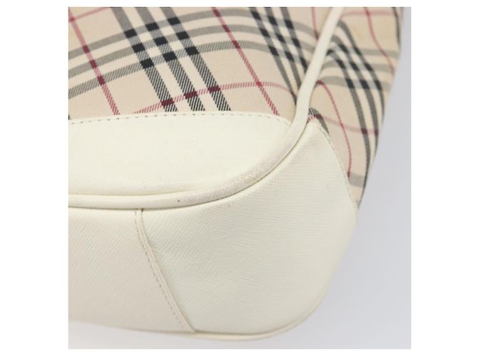 Borsa a tracolla BURBERRY Nova Check Canvas Beige Silver Auth 199616 Argento - vista 10