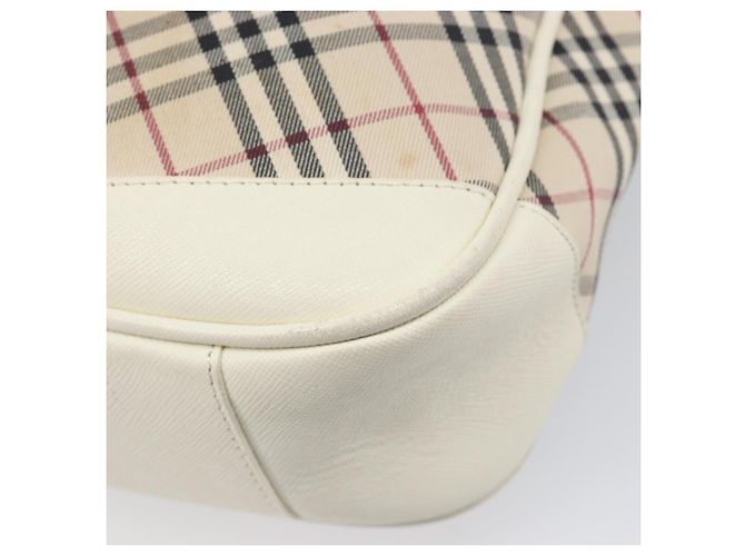 Borsa a tracolla BURBERRY Nova Check Canvas Beige Silver Auth 199616 Argento - vista 12
