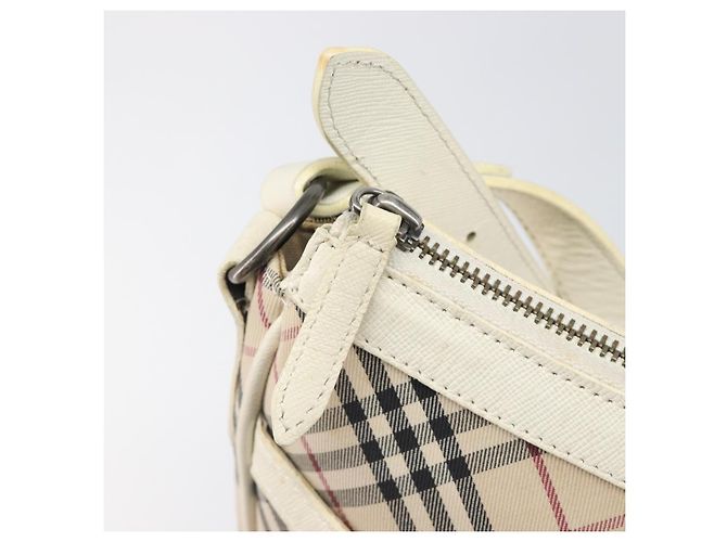 Borsa a tracolla BURBERRY Nova Check Canvas Beige Silver Auth 199616 Argento - vista 15