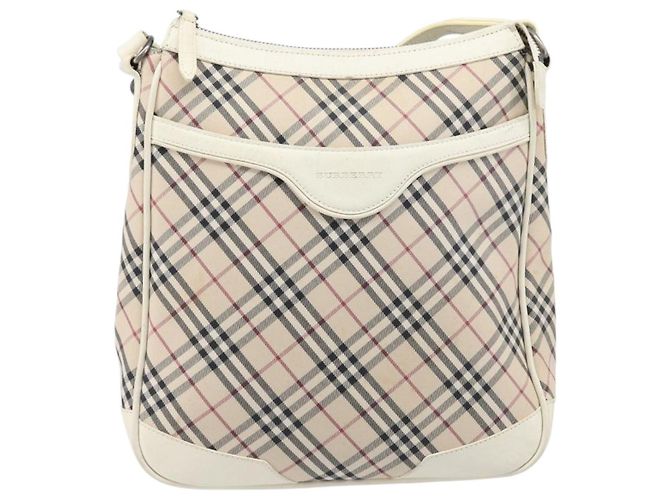 Borsa a tracolla BURBERRY Nova Check Canvas Beige Silver Auth 199616 Argento - vista 2