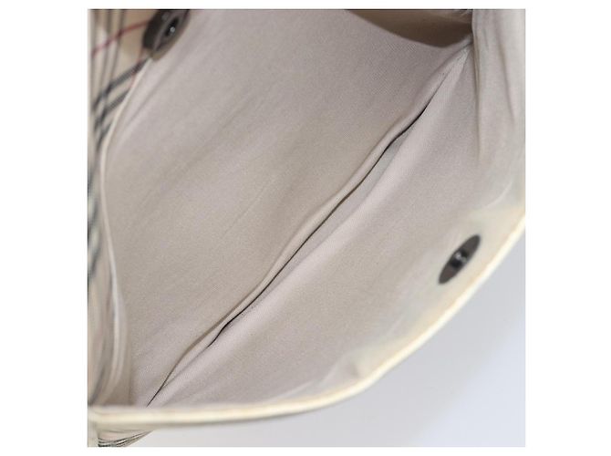 Borsa a tracolla BURBERRY Nova Check Canvas Beige Silver Auth 199616 Argento - vista 23