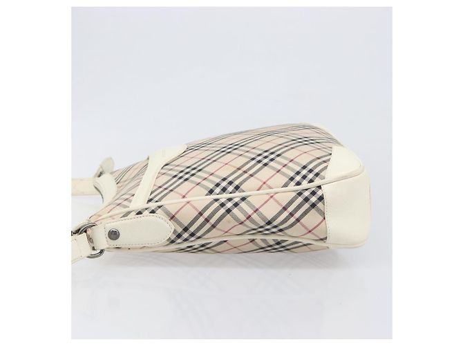 Borsa a tracolla BURBERRY Nova Check Canvas Beige Silver Auth 199616 Argento - vista 5