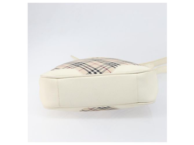 Borsa a tracolla BURBERRY Nova Check Canvas Beige Silver Auth 199616 Argento - vista 9