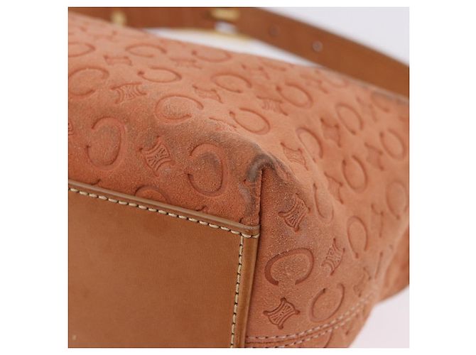 Céline Borsa a tracolla CELINE C Macadam Canvas Suede Orange Gold Auth BA15118 D'oro Arancione - vista 12