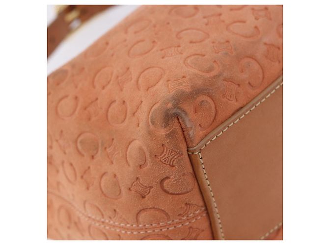 Céline Borsa a tracolla CELINE C Macadam Canvas Suede Orange Gold Auth BA15118 D'oro Arancione - vista 13