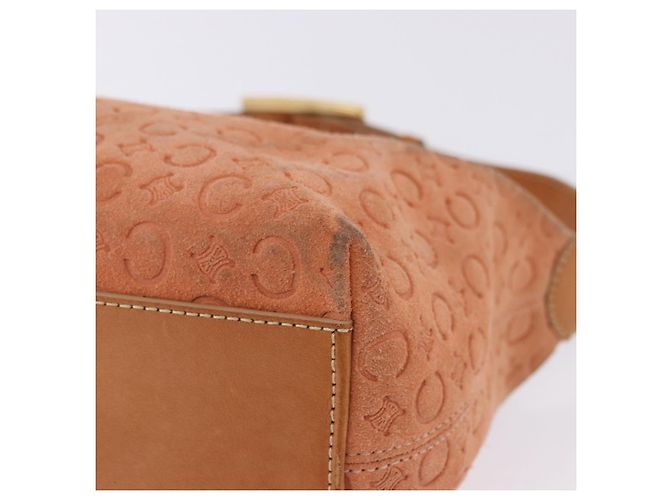 Céline Borsa a tracolla CELINE C Macadam Canvas Suede Orange Gold Auth BA15118 D'oro Arancione - vista 14