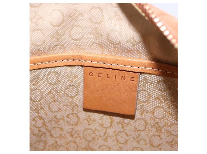 Céline Borsa a tracolla CELINE C Macadam Canvas Suede Orange Gold Auth BA15118 D'oro Arancione - vista 16