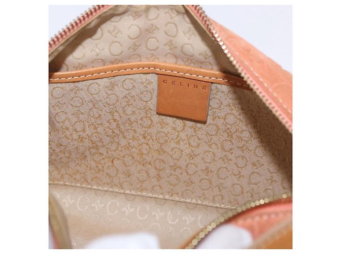 Céline Borsa a tracolla CELINE C Macadam Canvas Suede Orange Gold Auth BA15118 D'oro Arancione - vista 17